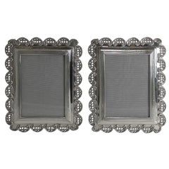 Pair of Victorian English Sterling Silver Photograph Frames, 1898