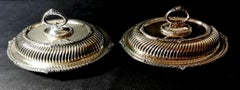 Pair of Victorian Entrée Dishes in Silver Plated J.H.Potter