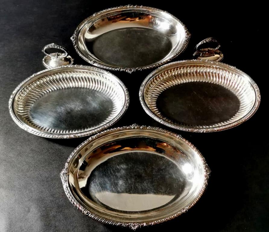 Sheffield Plate Pair of Victorian Entrée Dishes in Silver Plated J.H.Potter