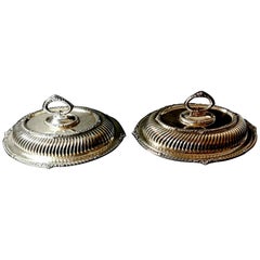 Pair of Victorian Entrée Dishes in Silver Plated J.H.Potter