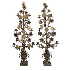 Coppia di candelabri francesi vittoriani in bronzo, regalo di matrimonio