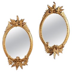 Pair of Victorian Gilt Pine and Gesso Girandoles, circa 1870