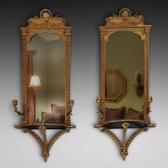 Pair of Victorian Giltwood & Gesso Framed Wall Mirrors