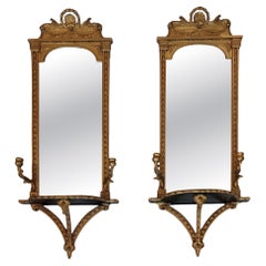 Pair of Victorian Giltwood & Gesso Framed Wall Mirrors