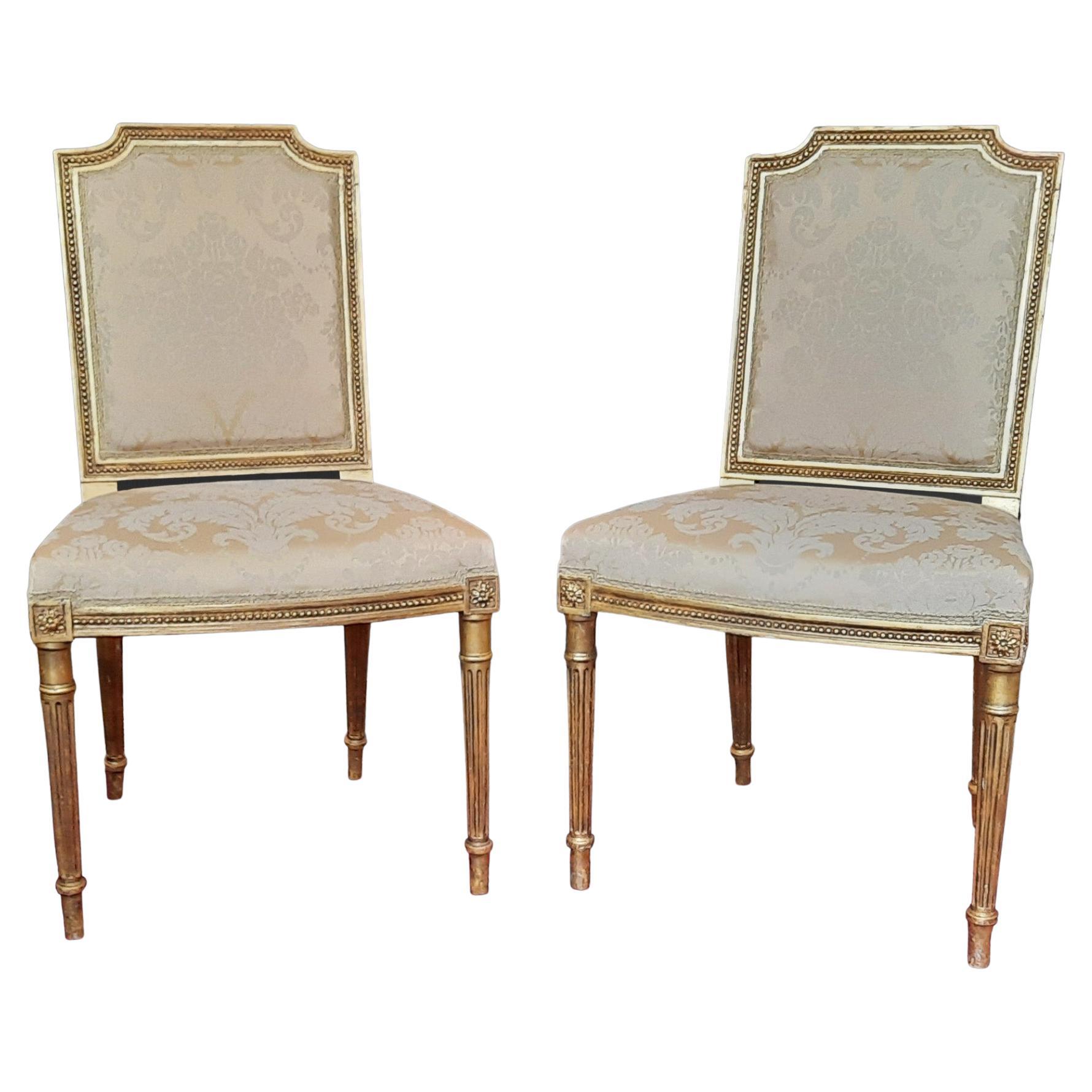 Pair of Victorian Giltwood Salon Chairs For Sale