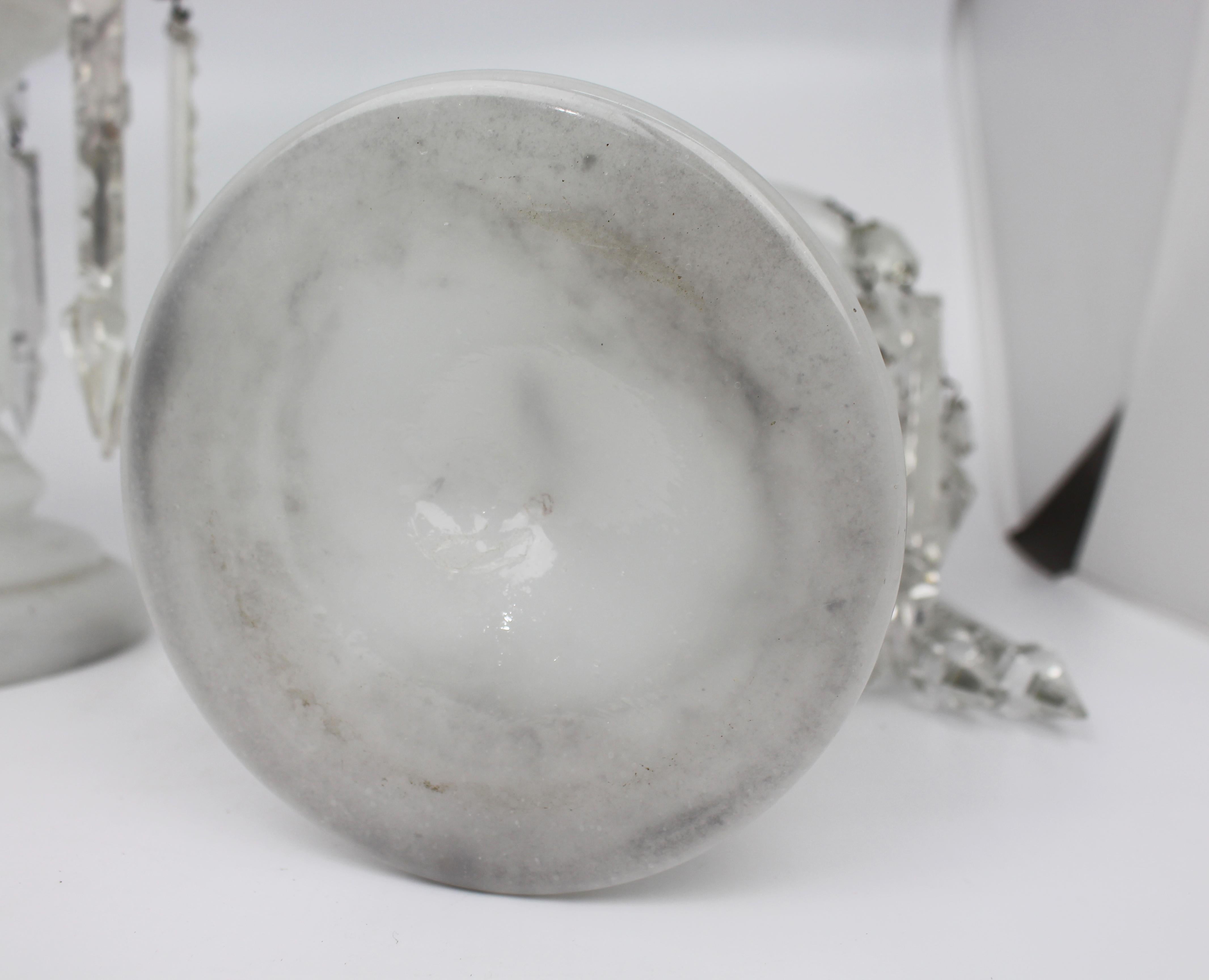 Pair of Victorian Glass Lustres In Good Condition In Worcester, GB