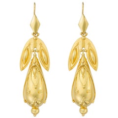 Paar viktorianische Gold-Tropfen-Ohrringe