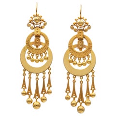 Pair of Victorian Gold Drop Earrings