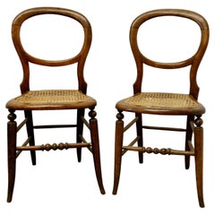 Pair of Victorian Golden Beech Side Chairs a Good Decorative and Useful Pair