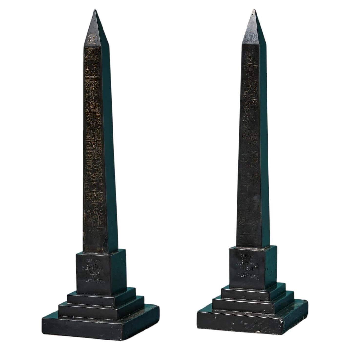 Pair Of Victorian Grand Tour Egyptian Obelisks Cleopatra’s Needle