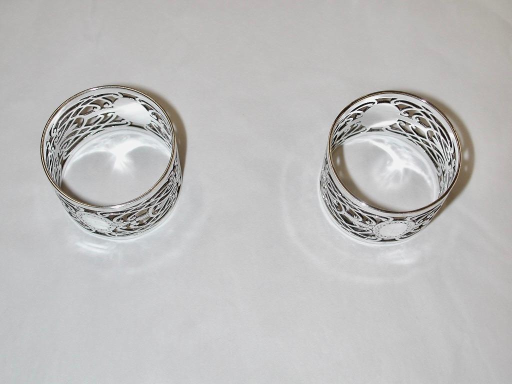 Pair of Victorian Hand Pierced Silver Napkin Rings, 1898, Jackson & Fullerton 1