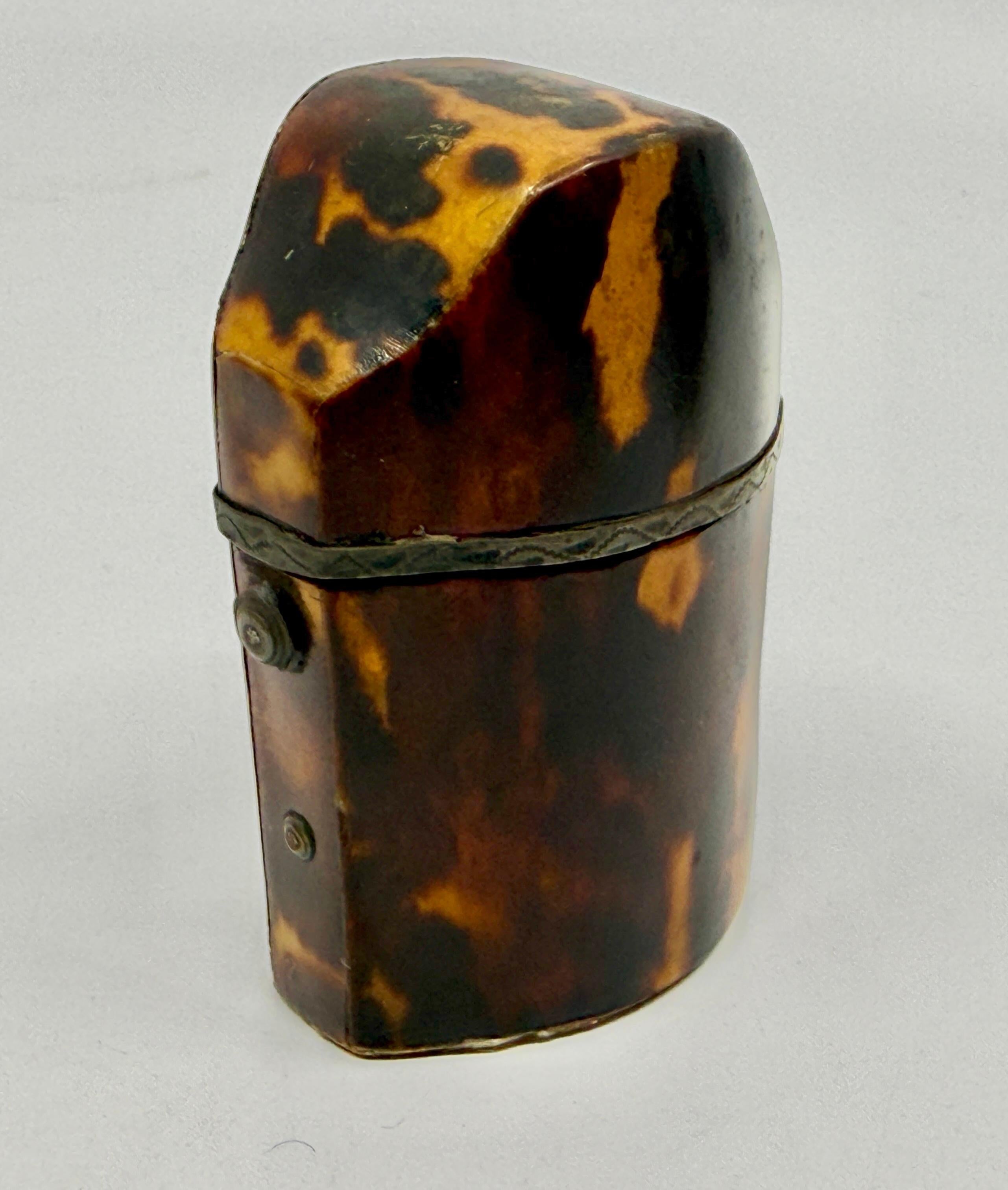 Hand-Crafted Pair of Victorian Horn Travel Perfume Boxes For Sale