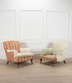 Pair of Victorian Howard & Son 'Bridgewater' Upholstered Armchairs