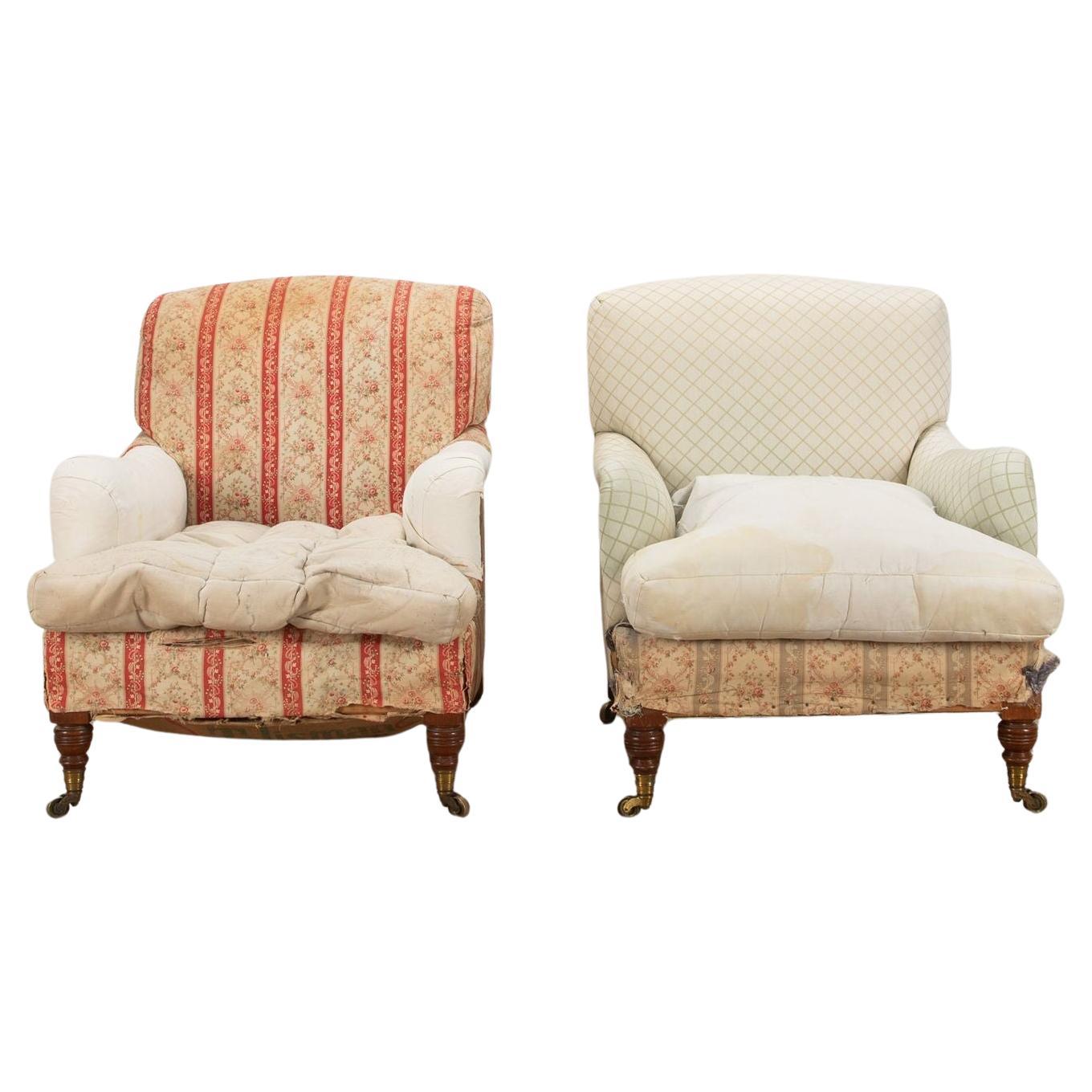 Pair of Victorian Howard & Son 'Bridgewater' Upholstered Armchairs