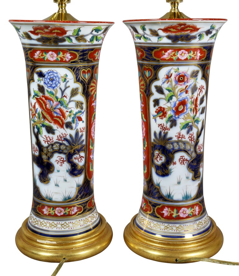 Pair of Victorian Imari Pattern Table Lamps For Sale at 1stDibs