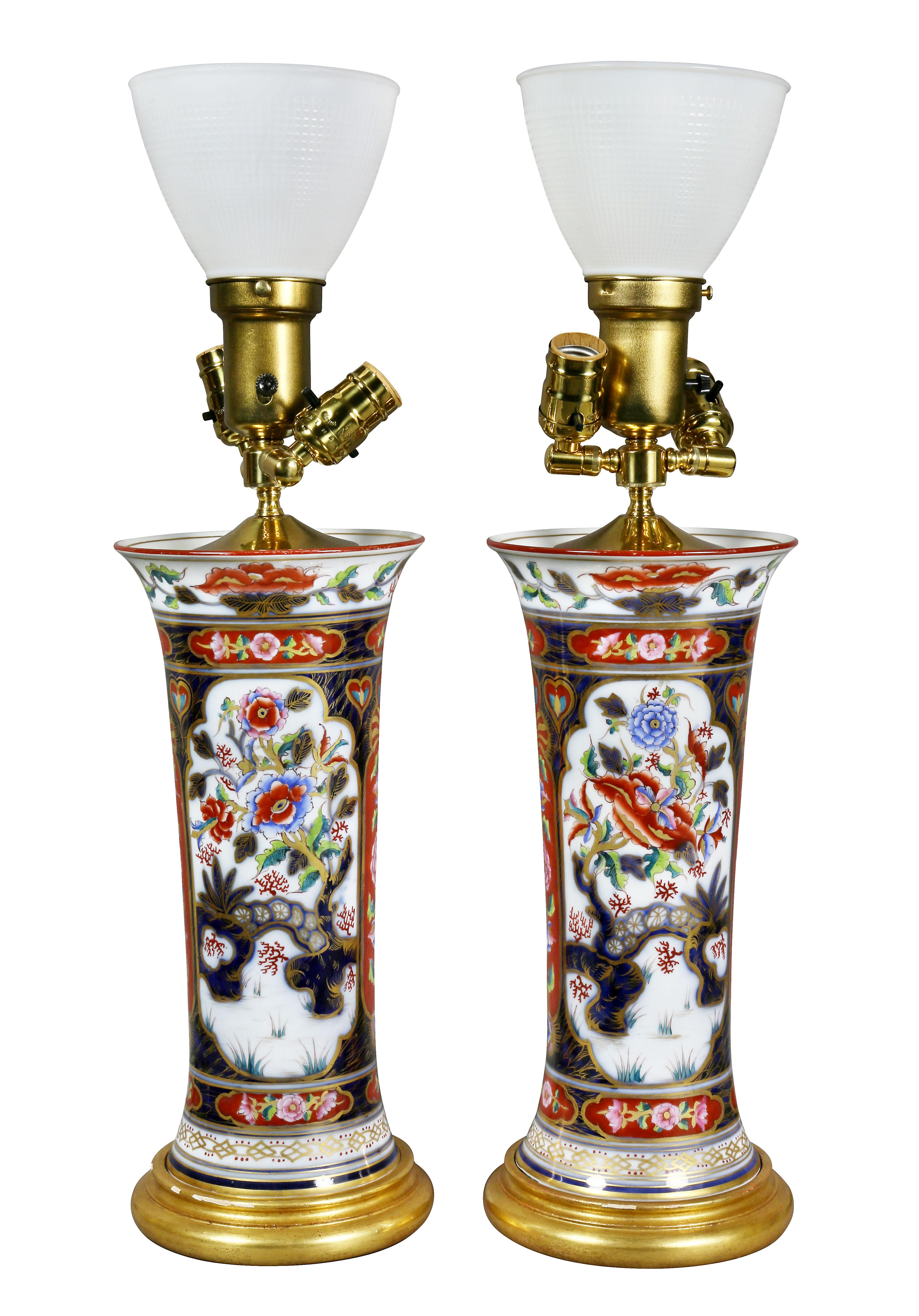Each wired, flared cylindrical form, giltwood base.
Provenance; Michael D Dingman.