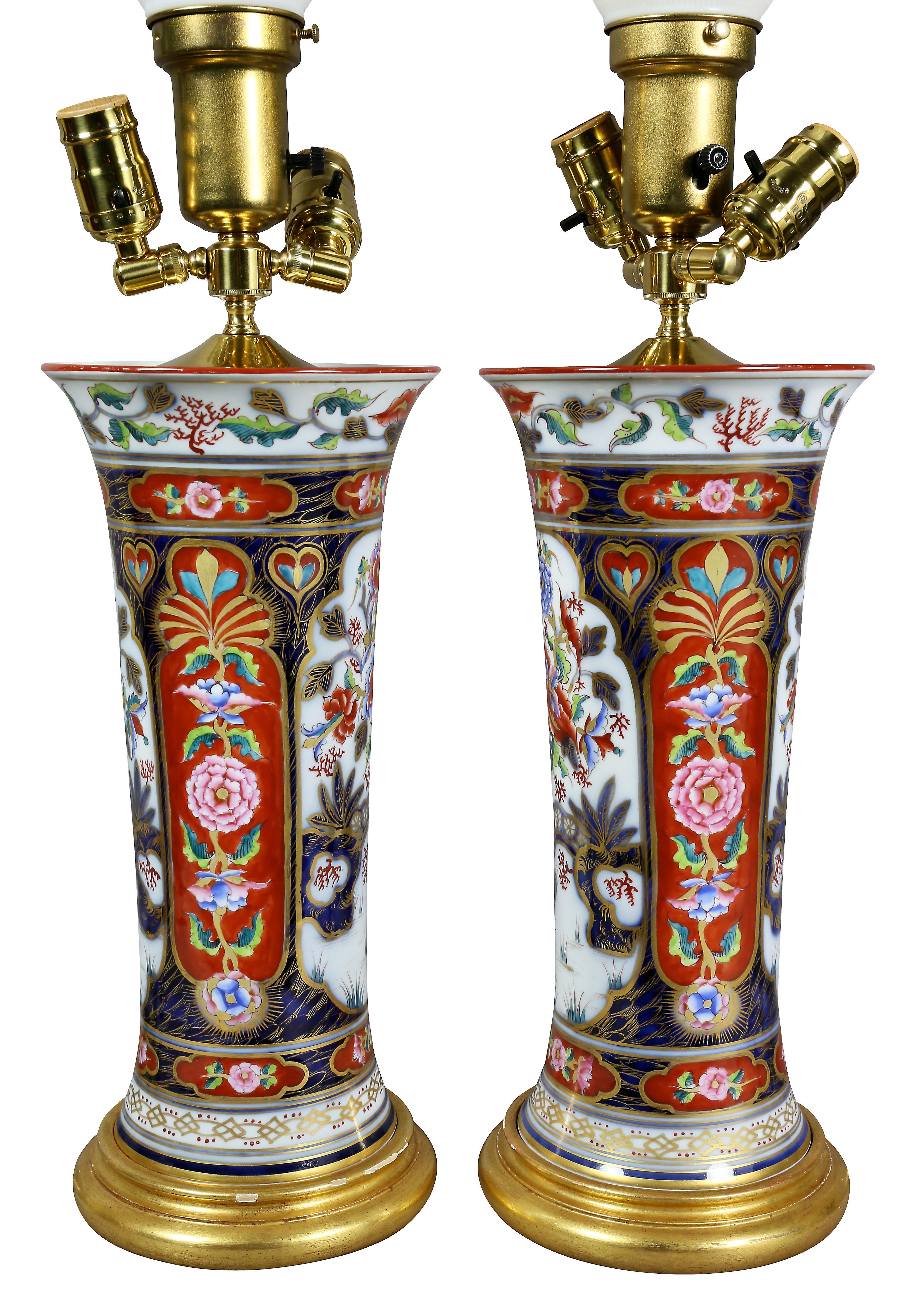 Pair of Victorian Imari Pattern Table Lamps 3