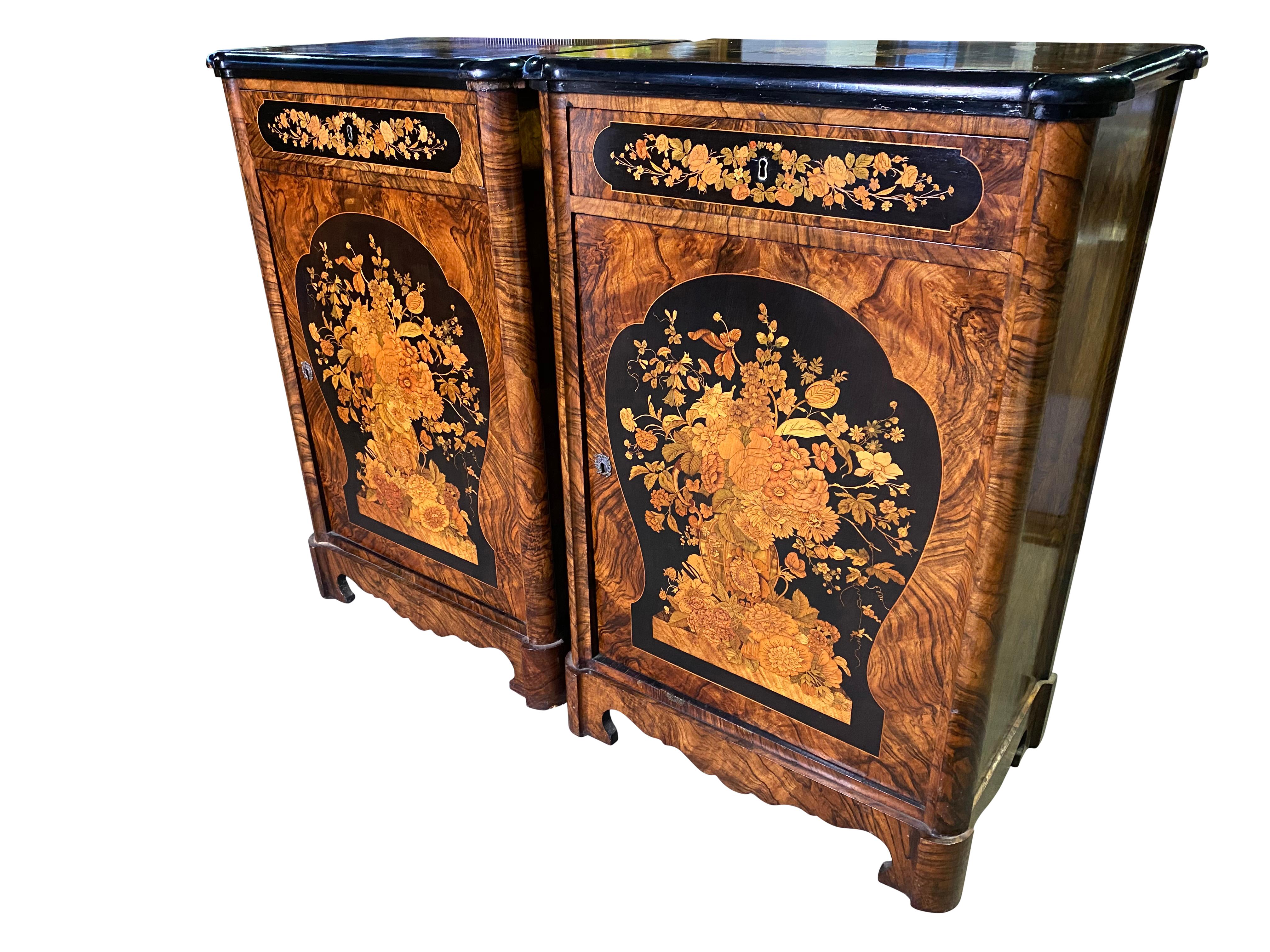 Pair of Victorian Inlaid Cabinets, 19th Century For Sale 4