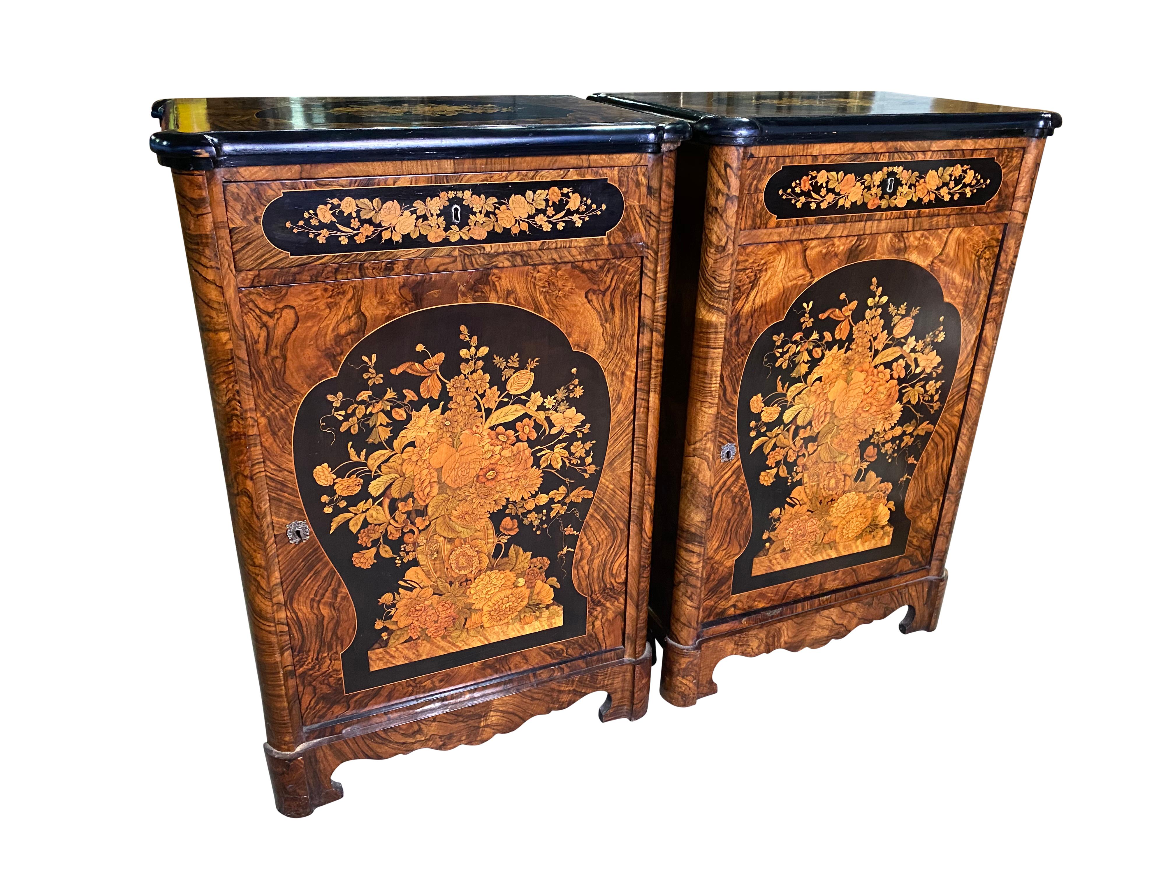 Pair of Victorian Inlaid Cabinets, 19th Century For Sale 3