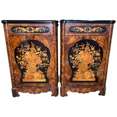 Pair of Victorian Inlaid Cabinets, 19th Century