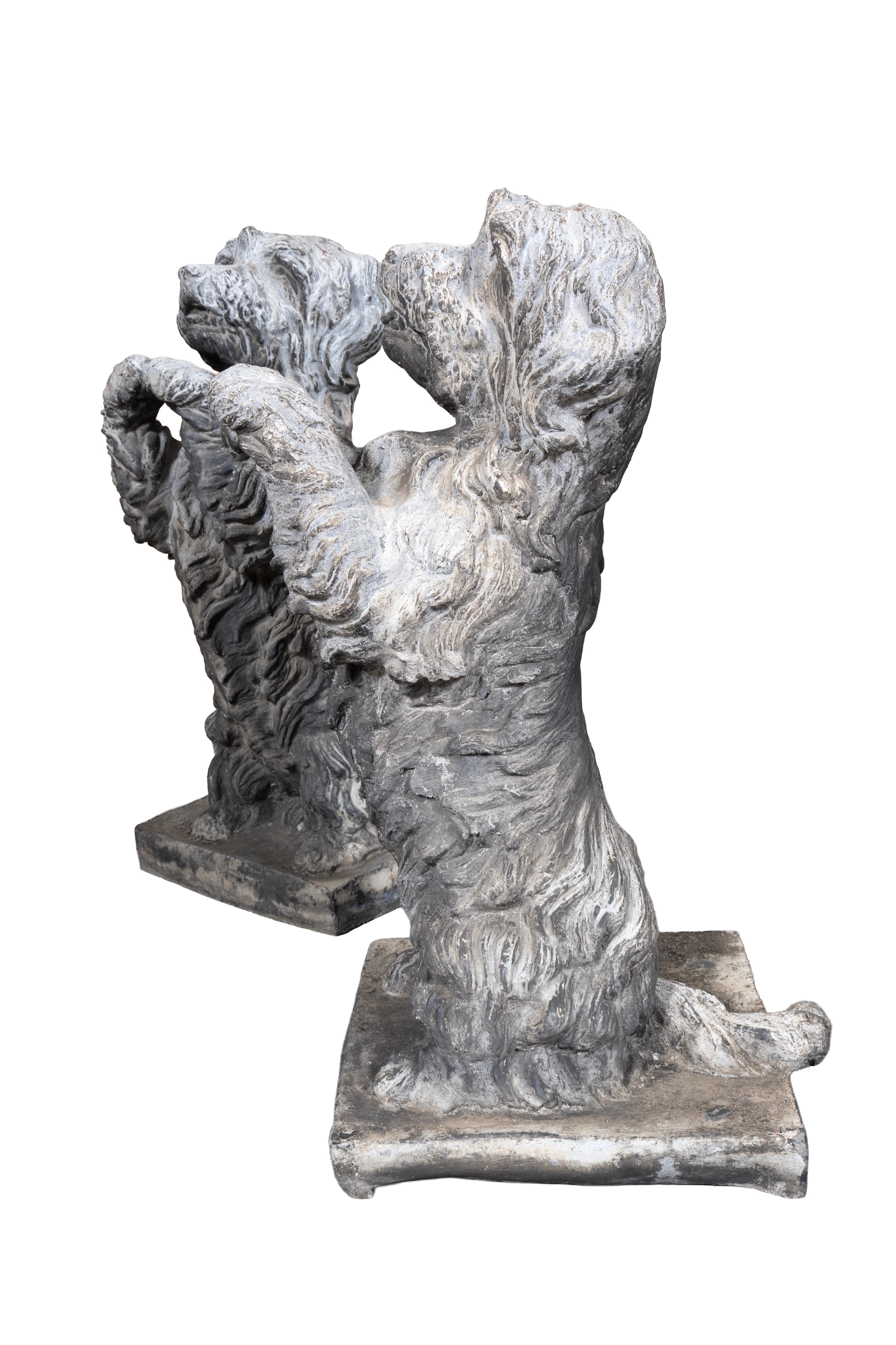 English Pair Of Victorian Lead Spaniels For Sale