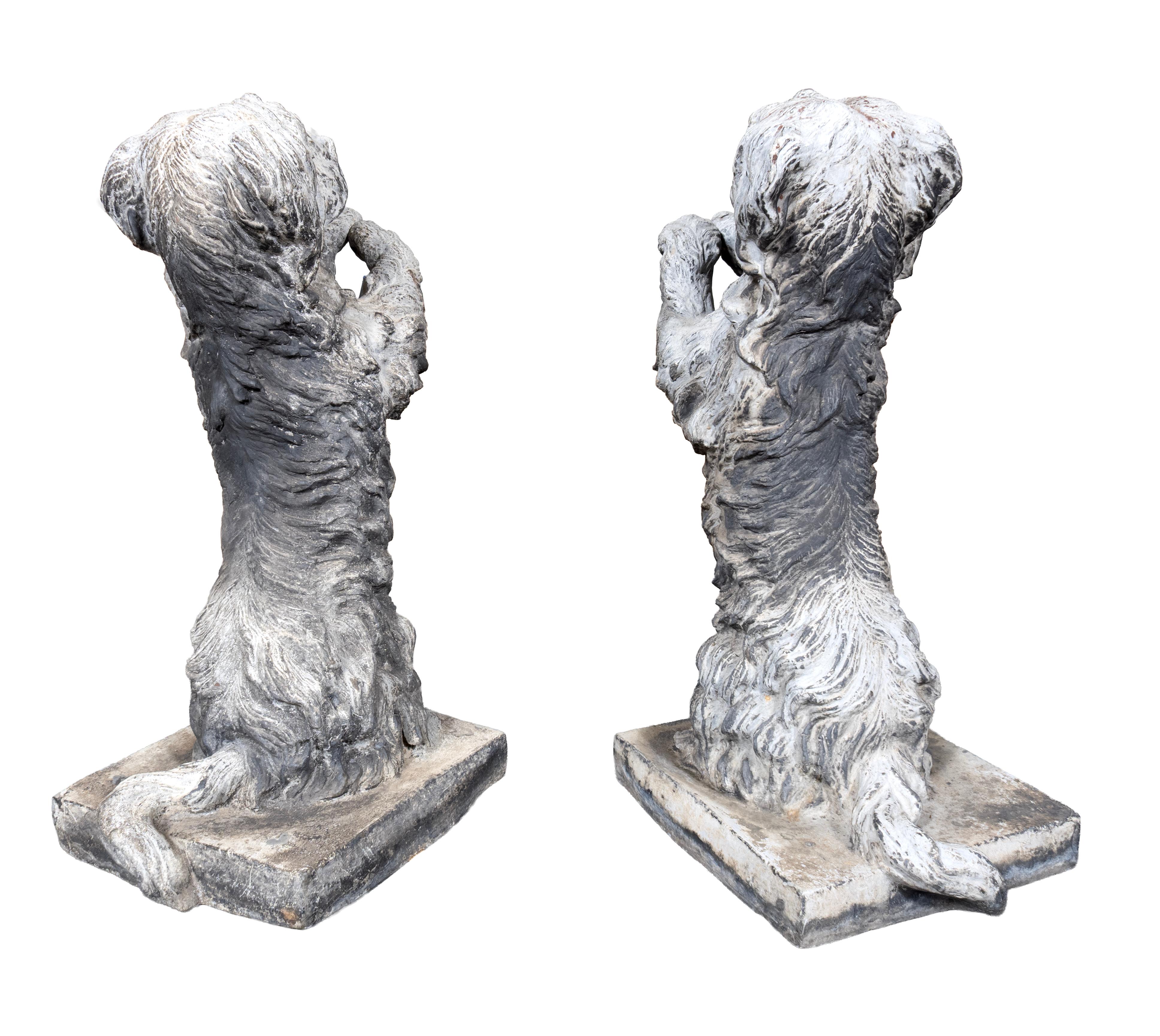19th Century Pair Of Victorian Lead Spaniels For Sale