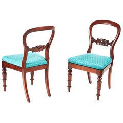 Antique Pair of Victorian Mahogany Balloon Back Side Chairs