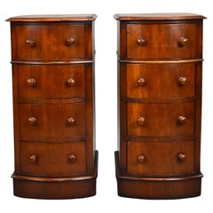 Pair of Victorian Mahogany Bow Front Bedside Chests