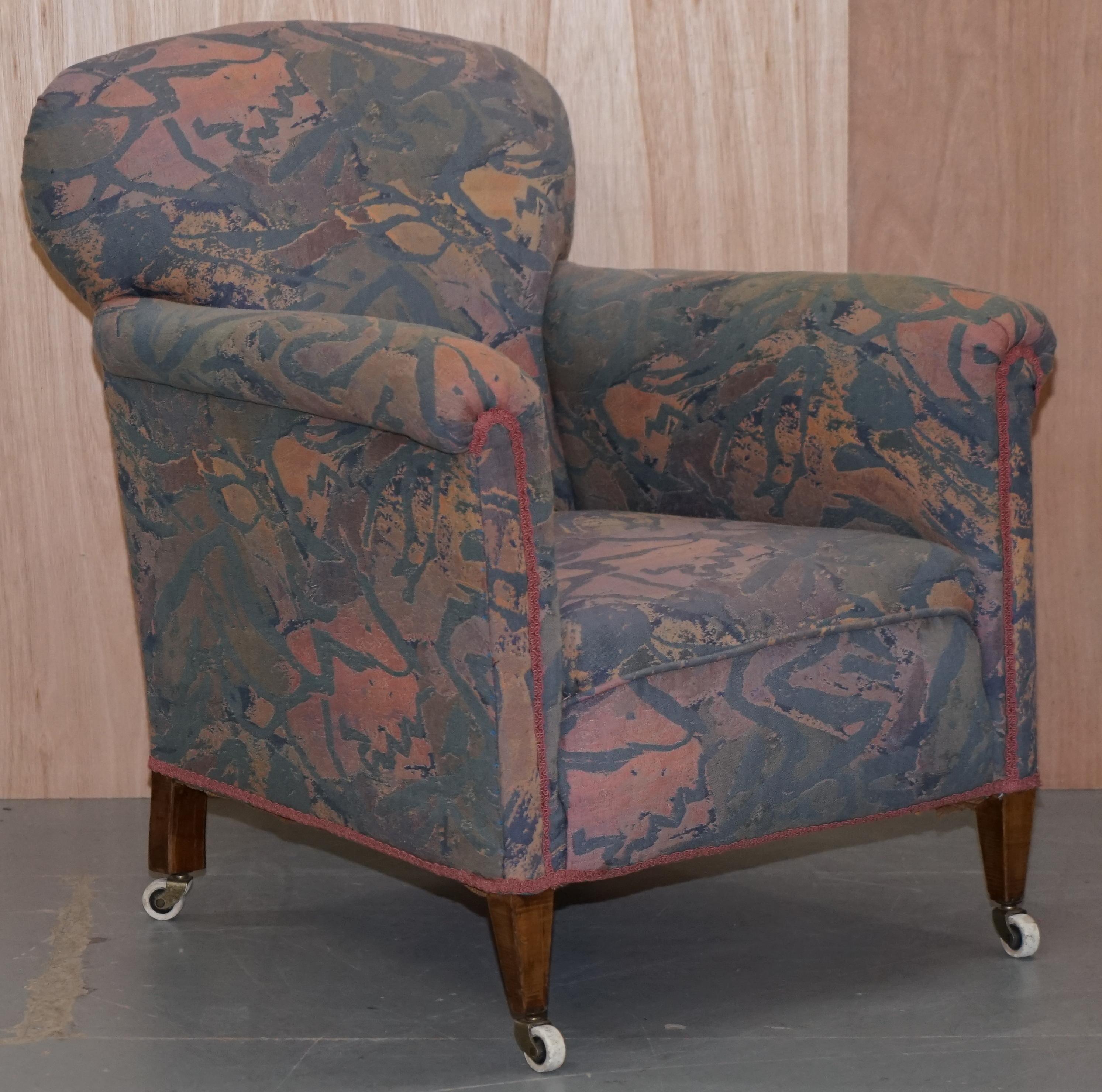 We are delighted to lovely pair of Victorian country house club armchairs with Liberty’s London floral upholstery

A good looking and well made pair of period club armchairs, the legs are elegant and long very much in the Howard style, they are