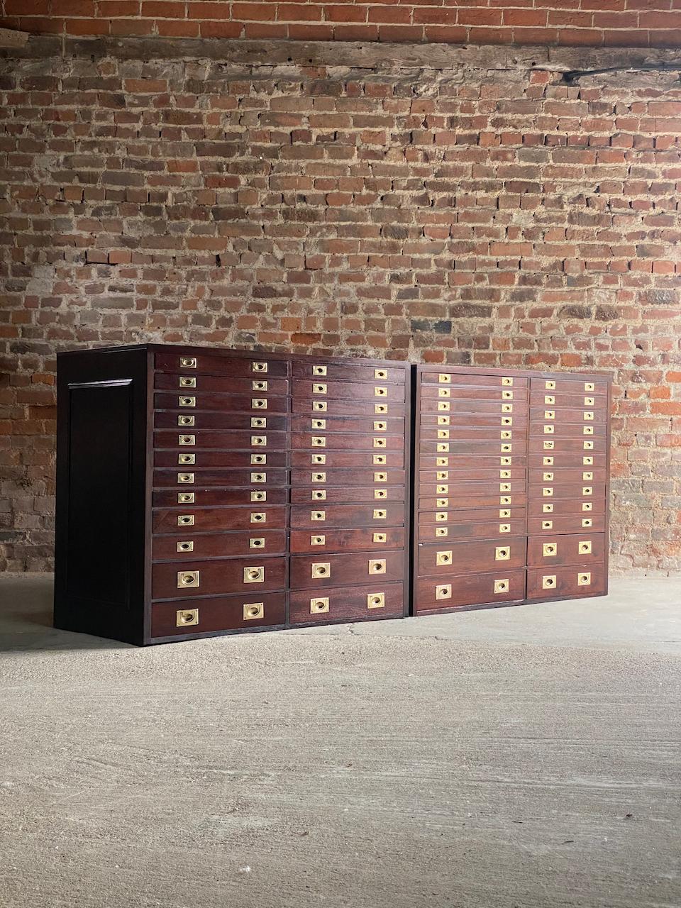 Pair of Victorian Mahogany Haberdashery Cabinets England circa 1850 For Sale 12