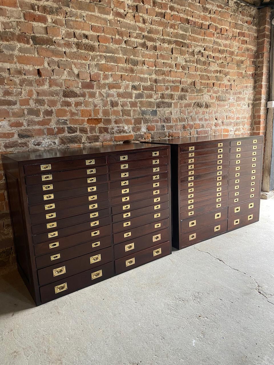 Brass Pair of Victorian Mahogany Haberdashery Cabinets England circa 1850 For Sale