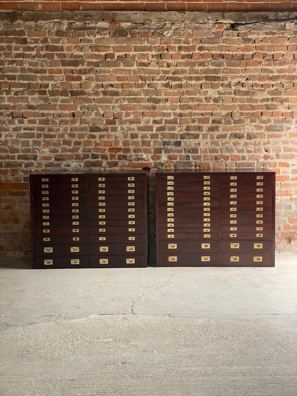Pair of Victorian Mahogany Haberdashery Cabinets England circa 1850 For Sale 1