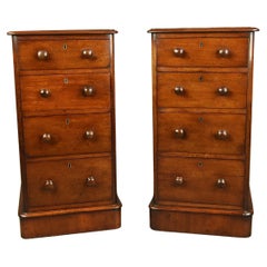 Antique Pair of Victorian Mahogany Night Stands Bedside Chests of Drawers