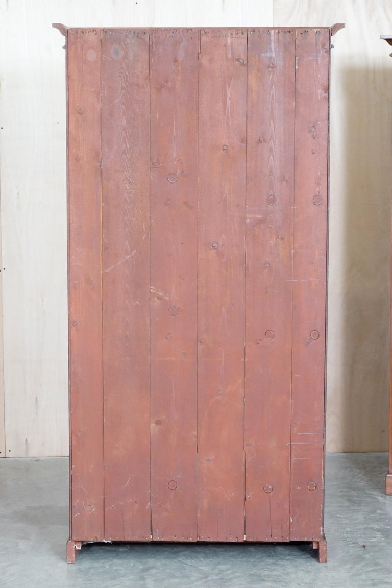 Pair of Victorian Mahogany Tall Open Library Bookcases Height