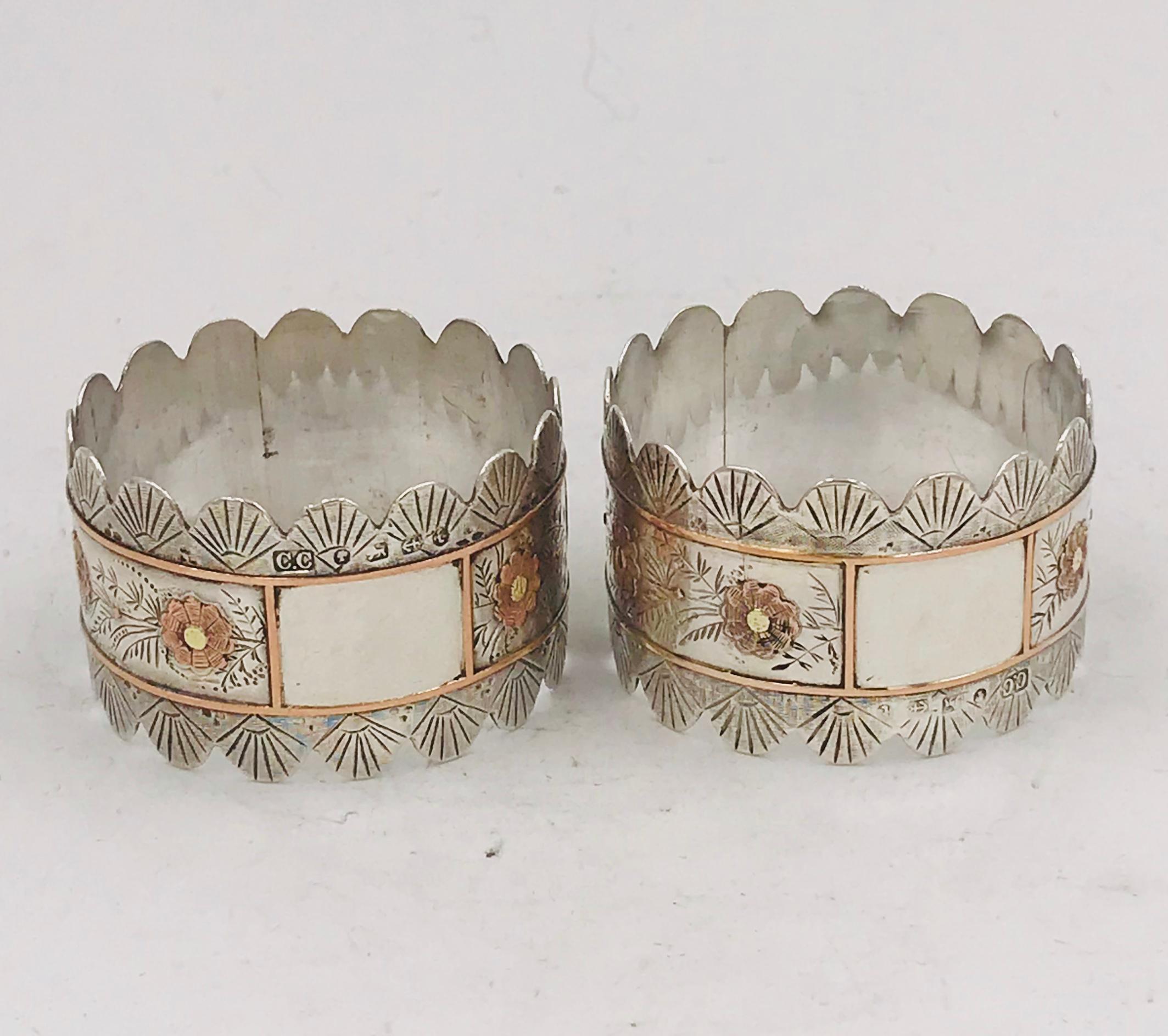 Silver Pair of Victorian Napkin Rings
