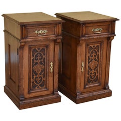 Pair of Victorian Oak Bedside Cupboards