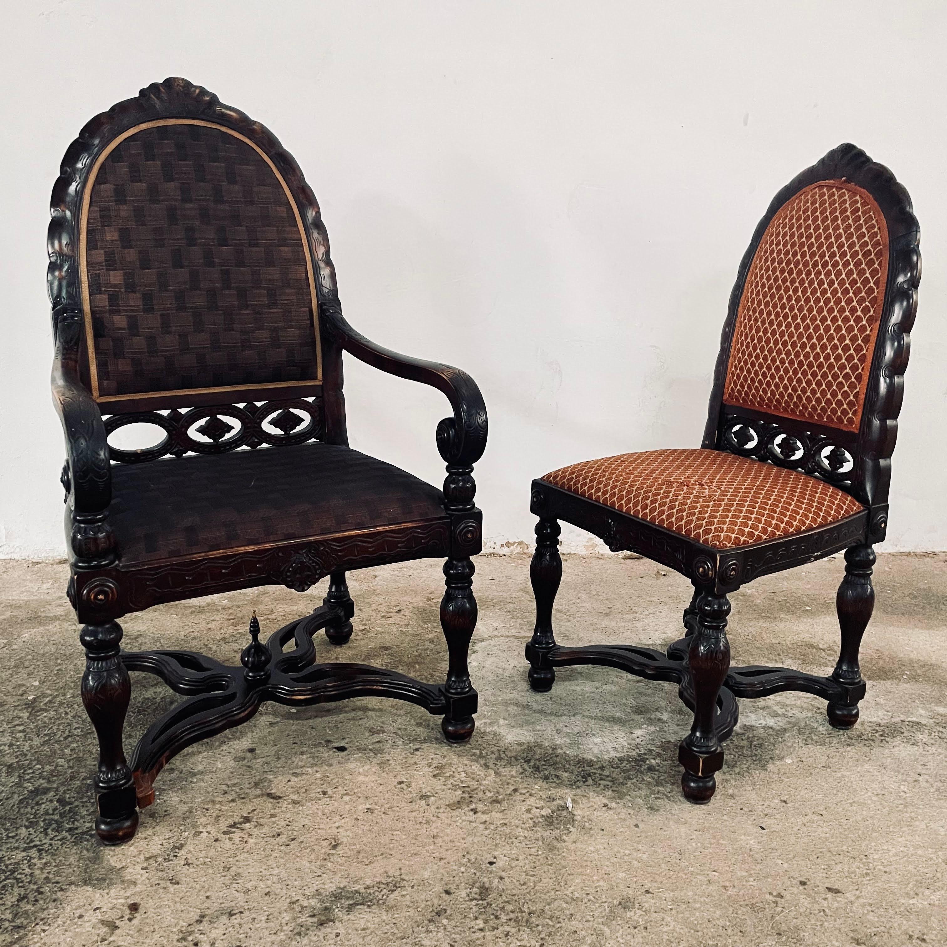 Pair of Victorian Parlour Chairs, His and Hers Arm Chairs, Netherlands, 1800s For Sale 3