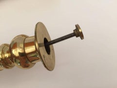 Victorian Brass Candlesticks, Push Up Design, England, 1920