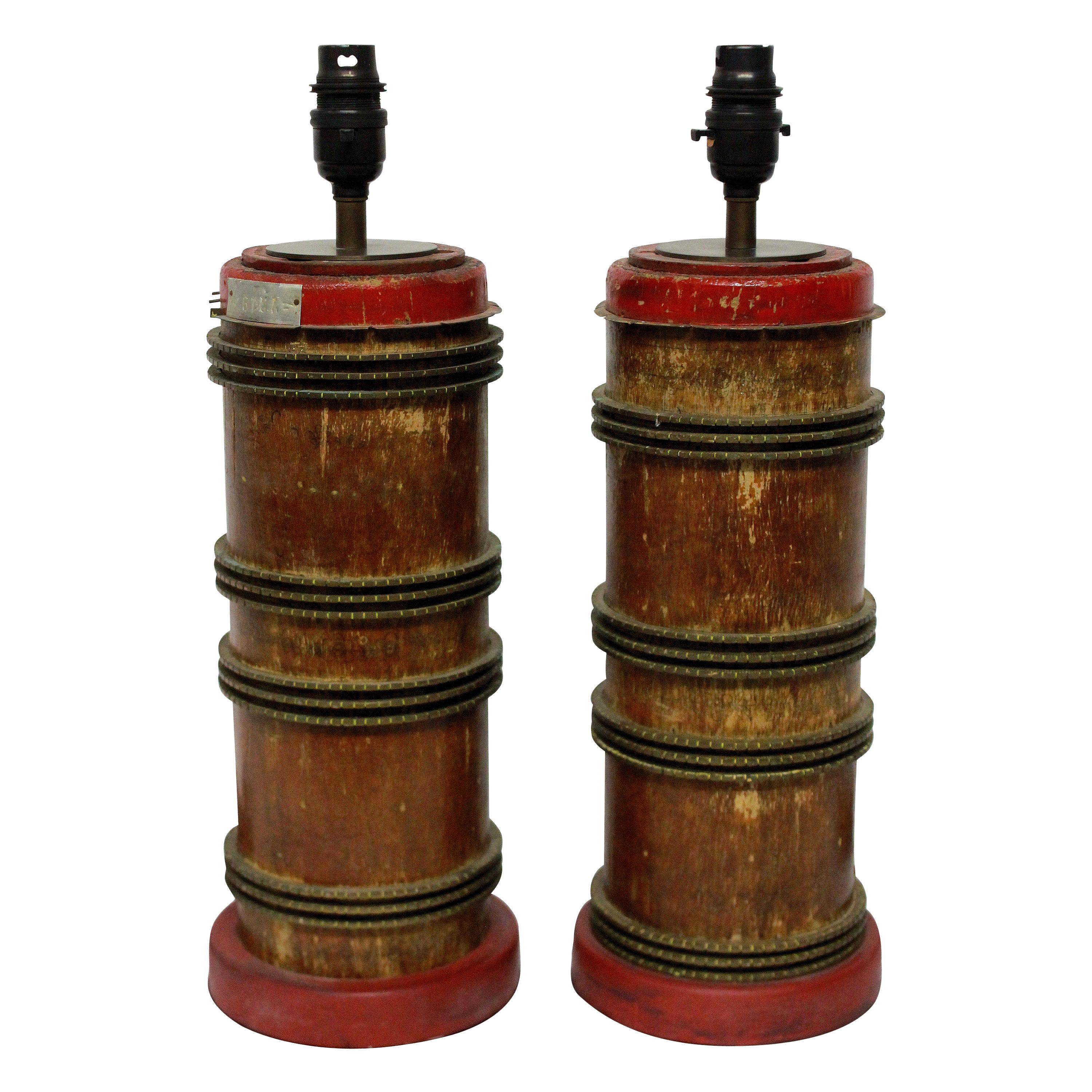 Pair of Victorian Print Roller Lamps