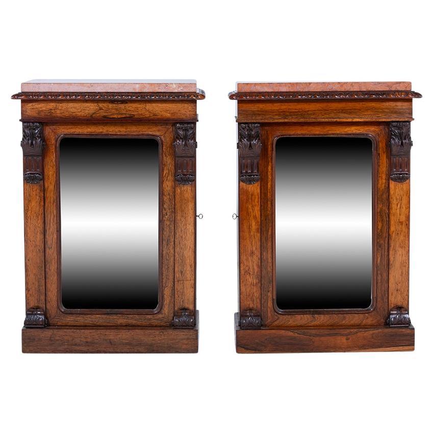 Pair of Victorian Rosewood Side Cabinets  For Sale