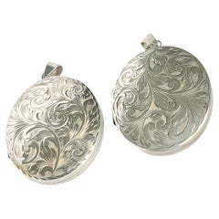 Retro Pair Of Victorian Silver Aesthetic Lockets