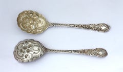 Pair of Victorian Silver Berry Spoons