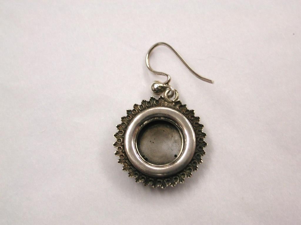 Women's Pair of Victorian Silver Earrings, Dated circa 1880