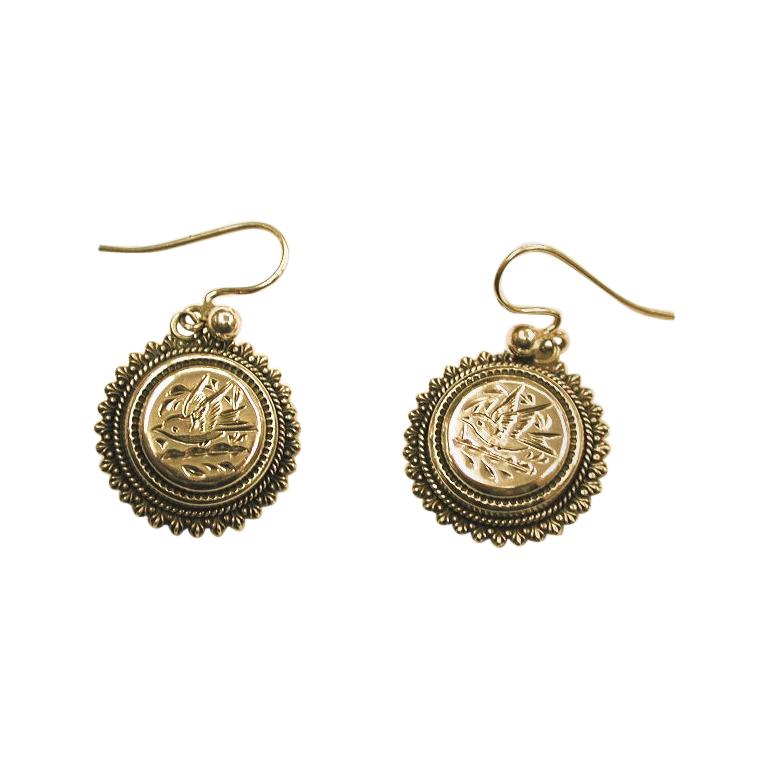 Pair of Victorian Silver Earrings, Dated circa 1880