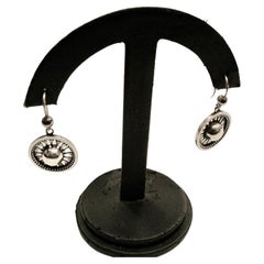 Pair of Victorian Silver Earrings, Dated, circa 1880