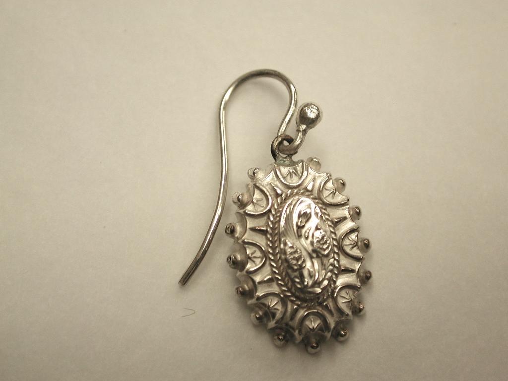 British Pair of Victorian Silver Earrings, with Leaf Motif, circa 1880