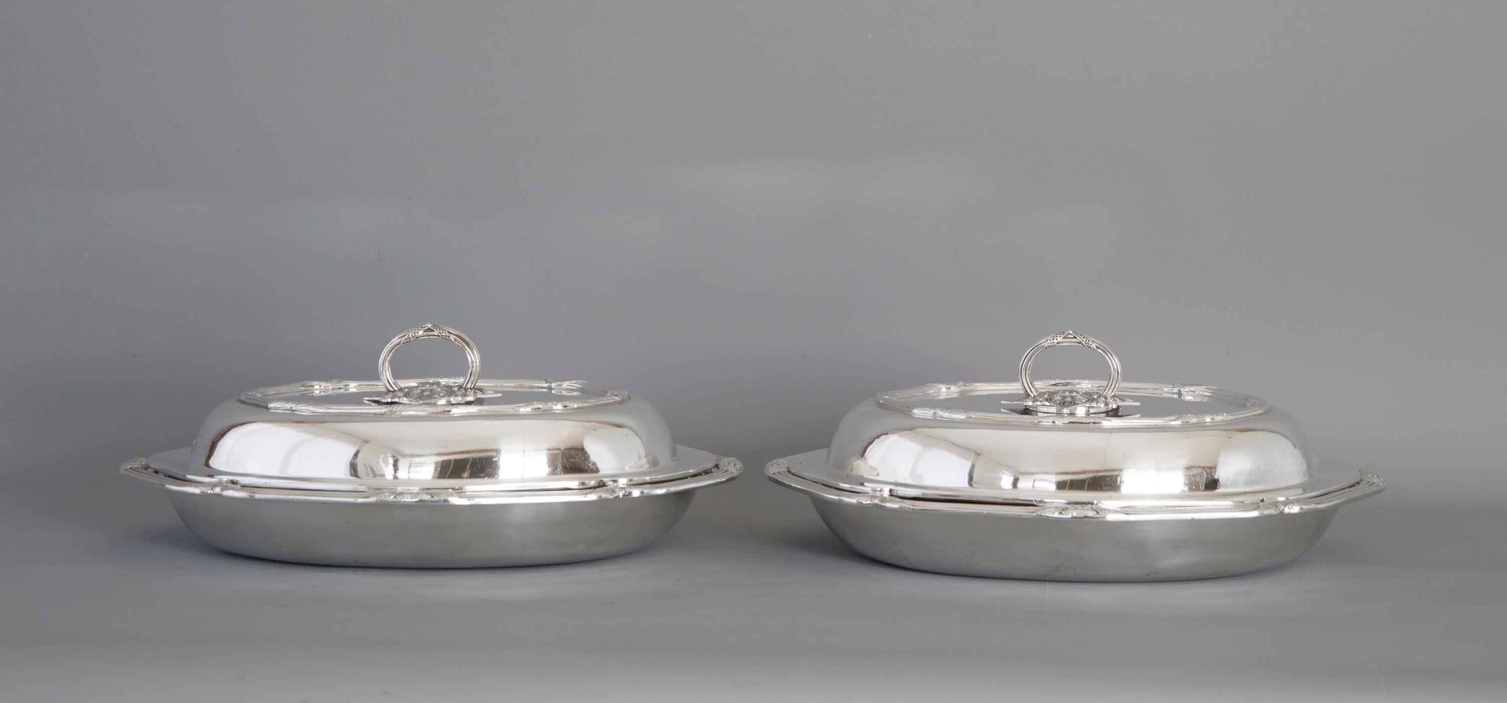 Pair of Victorian Silver Entree Dishes, London, 1896 1