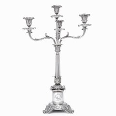 Pair of Victorian Silver-Plated 4-Light Candelabra
