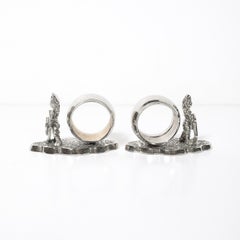 Pair of Victorian Silver-Plated Figural Napkin Rings