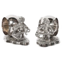 Pair of Victorian Silver-Plated Figural Napkin Rings